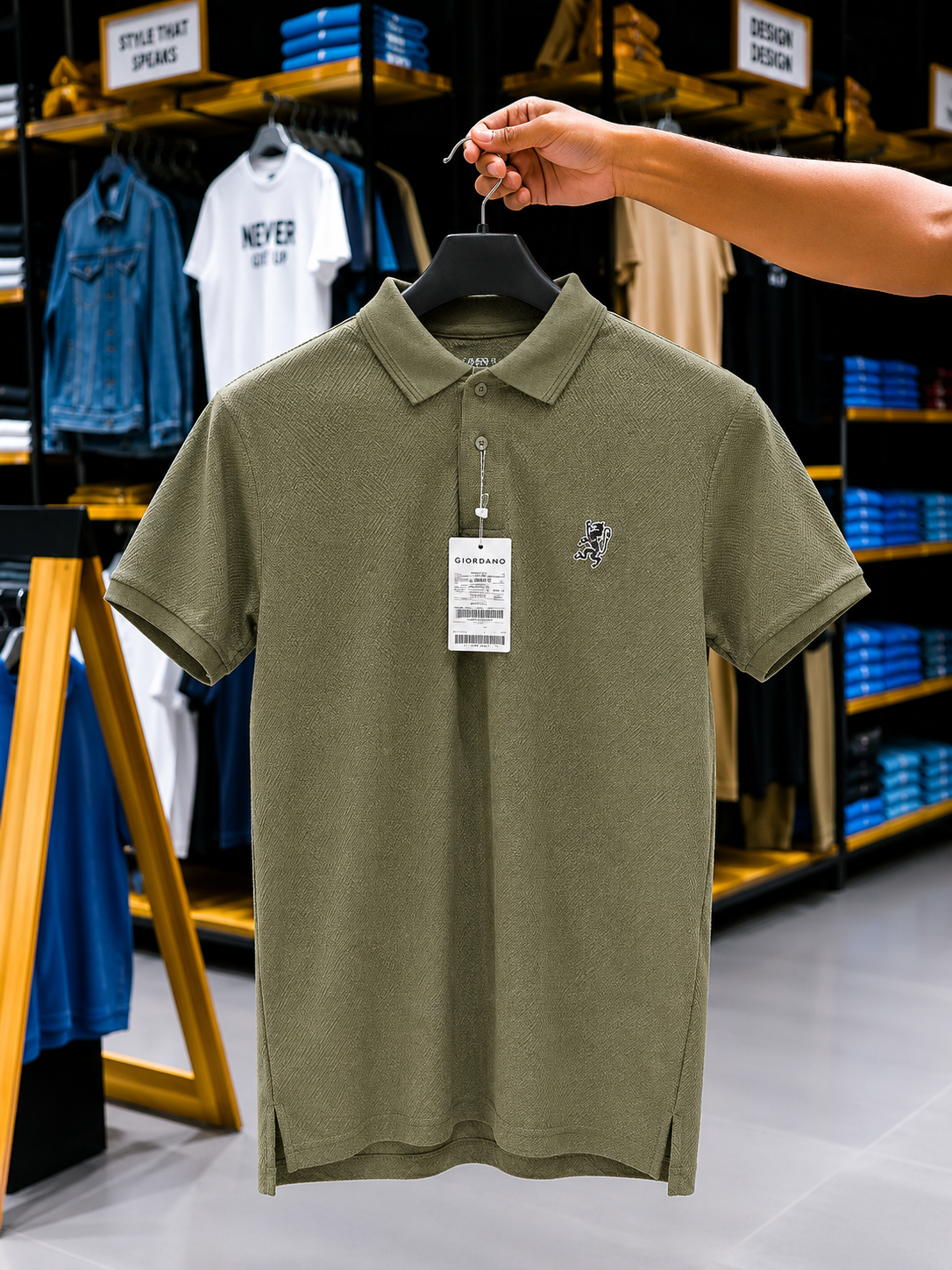 Popcorn cotton Giordano polo Main image