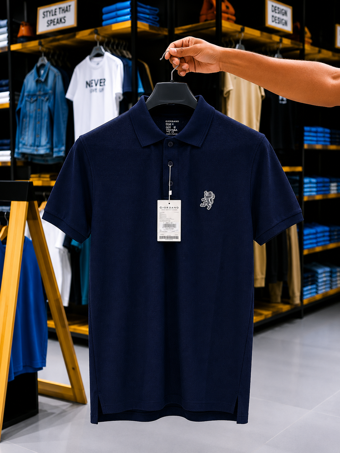 Popcorn cotton Giordano polo Main image